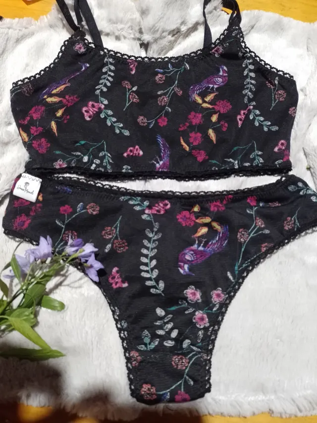 conjunto en microtul estampado y forrado