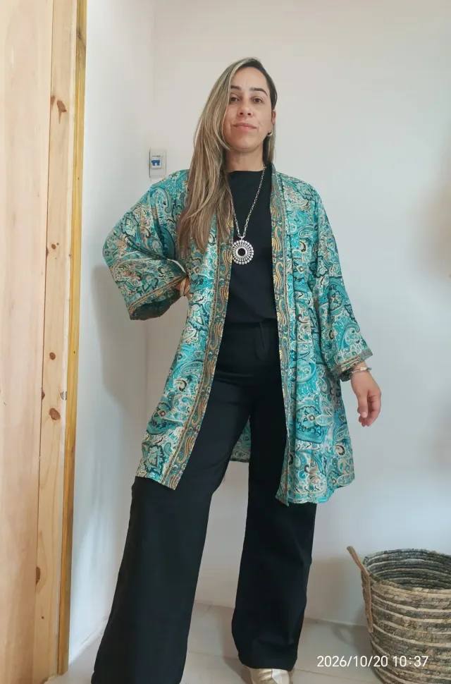 Kimono largo Tela de la India
